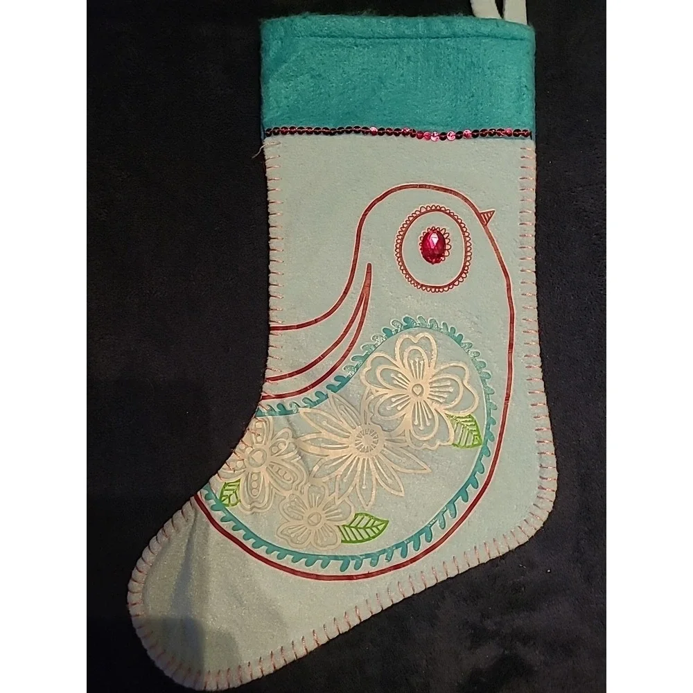 Old Navy Multi Colored Paisley Bird Christmas‎ Stockings With Gems